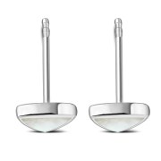 Mother of Pearl Triangle Stud Silver Earrings, e326